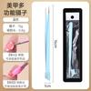 Pinças para Nail Art Pinças de Silicone para Pressionar Pedrarias Pinças de Ponta Reta Aço Inoxidável Pinças Coloridas Ferramentas Especiais para Salão de Unhas