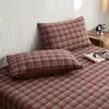 2026 Nuevo Modelo Algodón Puro Algodón Lavado Serie Cuadros Grandes Retro Múltiples Especificaciones Funda de Almohada Individual de Algodón Puro Funda de Almohada Pieza Individual