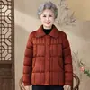 Ropa de Algodón Cálida para Mujeres de Mediana Edad y Mayores Estilo Abuela Ropa de Algodón de Invierno Estilo Nuevo Madre Chaqueta Corta de Algodón con Solapa Señora Mayor