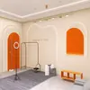 Papel tapiz de arco simple moderno 3D avanzado lujo ligero ropa fondo de pantalla en vivo belleza de celebridad de internet salón de belleza pared delantera de escritorio tela de pared
