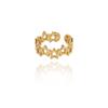 JZ061 anillo de estrella abierto vintage estrellado personalidad acero de titanio chapado en oro de 18K para mujer ajustable talla grande