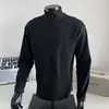 Roupa de Outono Masculina Camiseta Branca de Manga Longa Marca Tendência Fashionable Ins Gola Redonda Solta Camiseta Camada Interna Algodão Hua Cor Sólida Camisa Base