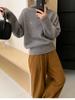 Diseño de Estilo Perezoso Suéter de Cuello Alto Suave y Ceroso para Mujer Otoño e Invierno Nuevo Holgado Grueso Cálido Base Suéter Top