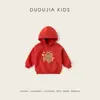 Conjunto Navideño Ropa Infantil Dudu Home Sudadera Roja Chaqueta de Invierno para Niñas con Forro Polar Suéter para Niños Ropa de Invierno