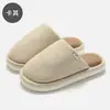 Pantuflas de Algodón para Mujer con Textura de Punto y Punta Cerrada, Etiqueta de Hongo de Invierno, Cálidas, Antideslizantes, Simples y Versátiles, Pantuflas de Algodón para el Hogar para Damas