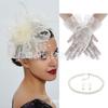 Amazon Explosions Retro Bride Feather Halloween Natal Jockey Club Party Headwear Brincos Luvas terno