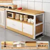 Cozinha rack multifuncional armário chão mesa de corte bancada multicamadas armário de armazenamento para micro-ondas armário lateral estreito