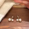 Aretes Dorados Color Café Claro con Perlas Cereza Grandes y Pequeñas Moca Mousse Lujo Suave Versátiles Elegantes Aretes de Nicho para Mujer