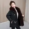 Parka de Moda Inverno 2026 com Gola Grande de Pelo, Casaco de Algodão Feminino Versátil e Quente