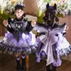Vestido Princesa Kuromi Outono Novo 2025 para Meninas Vestido Lolita Infantil Vestido de Aniversário para Menininha