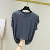 Camiseta de Manga Larga de Modal para Mujer, Primavera y Otoño, Talla Grande, Holgada, Fina, Conjunto de Pijama, Estilo Coreano, Versátil, Ajuste Delgado, Top Casual