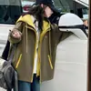 Chaqueta de Retazos Nueva para Niñas de Primavera y Otoño, Elegante Chaqueta con Capucha para Niños Mayores, Abrigo Versátil Casual Tendencia 2026