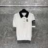 TEMPO RESPIRAR Manga Curta tb Verão Novo Camisa Polo Lapela Urso Camisa Tricotada Moda Pulôver Top Mulheres