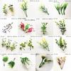 Hojas de Plástico Simuladas Hojas Simuladas Hojas de Flores Simuladas Flores y Plantas de Césped Accesorios de Pared Decoración de Macetas para Bonsái