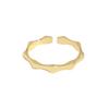 852 Estilo K Ins Nicho Diseño de Lujo Accesible Geométrico Versátil Bambú Abierto Anillo de Plata Esterlina S925 Textura Femenina
