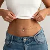 Bikini Transfronterizo Europeo y Americano Sexy Estilo Ins Delgado Forma de Gota de Agua Doble Capa Cadena de Cintura Moda Versátil Pequeñas Cuentas Doradas Decoración Cruzada de Cintura