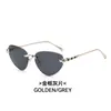 Óculos de Sol Sem Aro Estilo Gatinho, Óculos de Sol Moda Europeia e Americana Cabeça de Cobra para Mulheres, Óculos de Sol Anti-UV