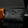 Cartera de Negocios para Hombre Pu Transfronteriza Nueva Patrón de Cocodrilo Gran Capacidad Bolso Casual de Negocios Cartera de Piel de Vaca de Primera Capa para Hombre