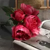 Ramo de peonías artificiales de 6 piezas para decoración de escenas, flores de peonía de alta gama para bodas, flores artificiales