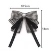 Alfinete de Gravata Borboleta Preto de Alto Padrão Estilo Francês, Presilha de Cabelo Estilo Chanel, Acessório de Cabelo DIY, Acessório de Decoração para Broche de Peito, Laço