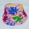 Sombrero de Pescador Estampado Creativo para Mujer, Nuevo Estilo Europeo y Americano con Estampados de Plantas, Sombrero de Cubo Versátil de Ala Plana con Visera para Hombre