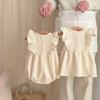 Estilo coreano verão bebê saco peido romper bebê feminino babado estilo ocidental vestido novo saco peido saia terno
