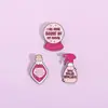 Broche de forma de poção mágica novo e fofo transfronteiriço, criativo, desenho animado, bola de cristal rosa, acessórios de spray, emblema