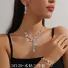 Suministro Transfronterizo Joyería Juego de Tres Piezas Suministros para Cena Boda Collar de Hoja Aretes Pulsera Juego de Tres Piezas