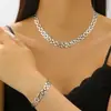 Collar de Moda Transfronterizo con Anillos Redondos, Cadena en Forma de Y, Cadena para Clavícula, Cadena Larga Apilada de Dos Capas para Suéter, Collar, Pulsera para Mujer