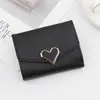 Billetera corta de moda con personalidad para mujer, bolso corto versátil en forma de corazón para mujer, monedero, tarjetero, porta tarjetas