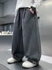 Pantalones para niño 2026 nuevo estilo de otoño, pantalones largos grises casuales de pierna ancha, pantalones rectos de algodón para niños medianos y grandes
