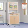 Gabinete Médico Occidental con Lavabo, Mesa Dispensadora y Gabinete para Medicamentos con Acabado de Madera Impresa por Transferencia para Clínicas y Consultorios Médicos Escolares