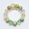 [Quan Ying Flotante] Pulsera de Cristal de Limón Natural para Mujer Fácil de Combinar Pulsera de Esmeralda Verde Cristal Blanco Venta al por Mayor