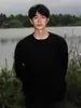 Camiseta Interior de Manga Larga para Hombre de Marca Trendy Guapo Estilo Perezoso Cleanfit Casual Coreano Versátil Suéter de Punto