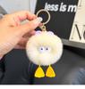 Llavero colgante de coche con briquetas de conejo Rex real, muñeco de peluche de pato pequeño, bolso escolar, adornos de regalo