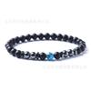 Pulseira de pedra fosca preta nova europeia e americana de 6mm pulseira magnética pulseira de casal de pedra natural atacado
