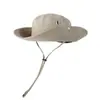 Nuevo sombrero de pescador para mujer, para acampar en la montaña, con cordón, protección solar, para exteriores, montañismo, pesca, sombrero de vaquero occidental, moda universal para hombre.