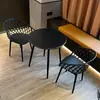 Juego de Mesa Redonda Pequeña y Sillas de Acero al Carbono Sencillo para Ocio en Balcón, Mesa de Reuniones, Área de Descanso, Cafetería de Té con Leche al Aire Libre, Mesa de Comedor al Aire Libre