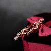 Collar de plata para mujer, colgante de plata japonesa y coreana, colgante de hoja, colgante de rubí, joyería de plata y oro rosa de 18 quilates