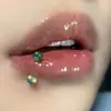Amazon AliExpress new inner teeth stainless steel glitter film horseshoe ring lip ring earrings gradient nasal septum