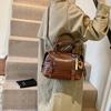 Ventas Directas de Fábrica 2025 Moda Europea y Americana Bolsos para Mujer Cuero Encerado al Aceite Bolso de Hombro Cruzado Bolso de Mano Boston para Mujer