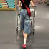 Jeans de trabajo de pierna ancha de cintura alta estilo retro americano para mujer, estilo fino de verano, nuevo modelo 2026, pantalones rectos cropped holgados y adelgazantes