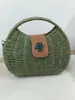 Bolso de mano simple de paja y cuero de lujo ligero transfronterizo, bolso cruzado versátil, bolsa de almacenamiento de gran capacidad estilo vacacional para mujer