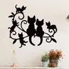 Br3389 Retrato Familiar de Gatos Casual Silueta Pegatinas de Pared Autoadhesivas Dormitorio Sala de Estar Pared de Fondo Embellecimiento Pegatinas Decorativas