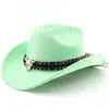 Chapéu de Cowboy Western Clássico de Camurça para Homens e Mulheres, Chapéu para Viagem ao Ar Livre, Chapéu Estilo Étnico com Aba Enrolada, Chapéu de Feltro