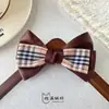 Accesorios de Lazo de Tela Cuadros Jk Clásicos Color Café DIY para Bolsos, Zapatos, Sombreros, Ropa
