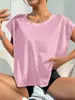 Top Deportivo de Yoga de Nuevo Estilo Transfronterizo para Mujer, Malla Cómoda Transpirable, Hermoso Diseño de Espalda, Ropa de Yoga Holgada de Gama Alta, Mangas Cortas