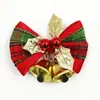 Sino de Natal com laço de cetim vermelho e verde, grampo de cabelo de árvore de Natal, acessório de cabelo, presente, decoração de roupa, acessório