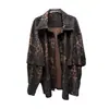 Nuevo Otoño Costura Oscura Ropa de Trabajo Estampado de Leopardo Holgada Camisa de Manga Larga Elegante Versátil Top de Nicho