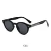 Nuevas Gafas de Sol con Marco Redondo de Uña de Arroz para Mujer, Estilo de Alta Gama, Protección UV, Varilla Plana, Gafas de Sol con Varilla Insertada de Propionato TR
